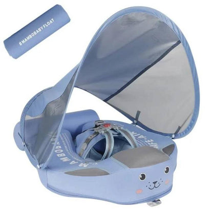 Baby Pool Float with Safe Sunshade and Cozy Headrest