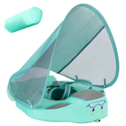 Baby Pool Float with Safe Sunshade and Cozy Headrest