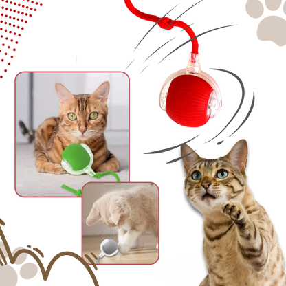 Smart Rolling Cat Play Ball with Interactive Rope Tail