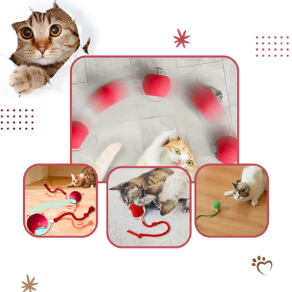 Smart Rolling Cat Play Ball with Interactive Rope Tail