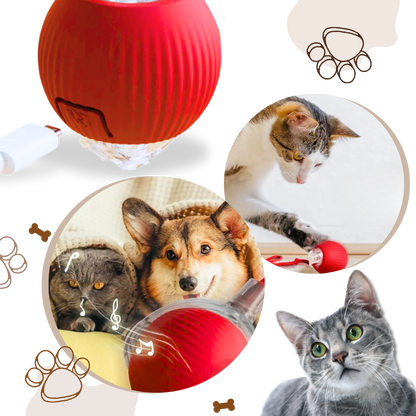 Smart Rolling Cat Play Ball with Interactive Rope Tail