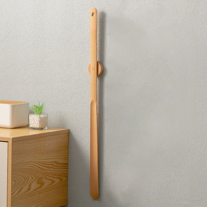 Magnetic Shoehorn with Long Wooden Handle