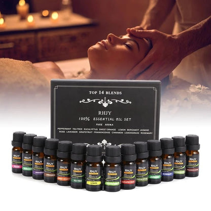 Calming Essential Oil Collection in Amber Glass – 14 Bottles