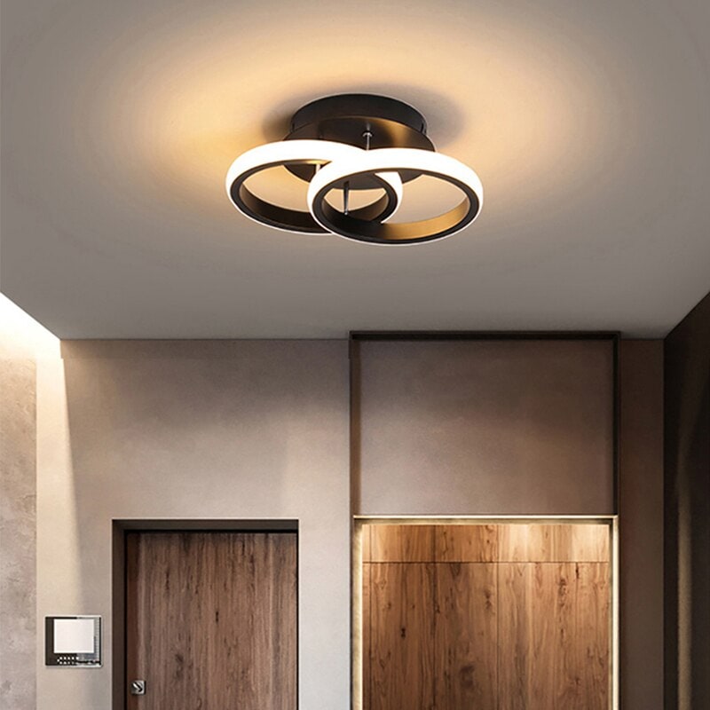 Sleek LED Ceiling Light with Contemporary Dual Ring Design