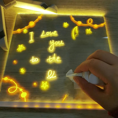 Illuminated Dry Erase Display Board with Folding Stand