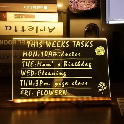 Illuminated Dry Erase Display Board with Folding Stand