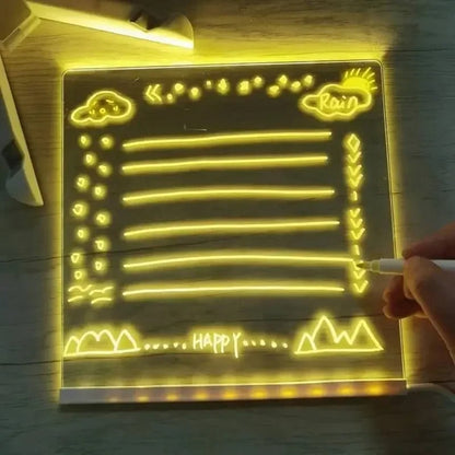Illuminated Dry Erase Display Board with Folding Stand