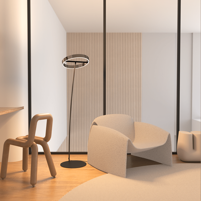 Sleek Adjustable LED Floor Lamp with Remote Control