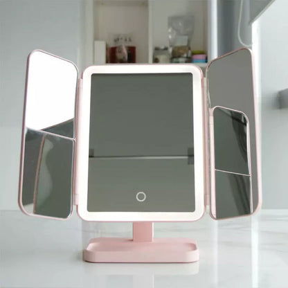 Compact LED Makeup Mirror with Adjustable Lighting
