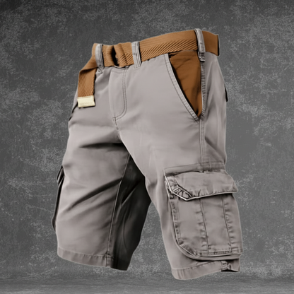 Men's Versatile Cargo Shorts with Belt and Ample Pockets