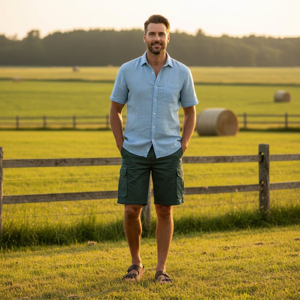 Men's Versatile Cargo Shorts with Belt and Ample Pockets