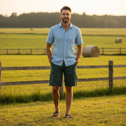 Men's Versatile Cargo Shorts with Belt and Ample Pockets