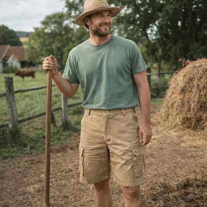 Men's Versatile Cargo Shorts with Belt and Ample Pockets