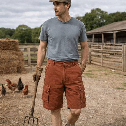 Men's Versatile Cargo Shorts with Belt and Ample Pockets