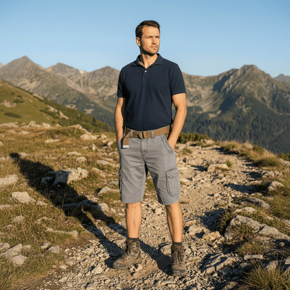 Men's Versatile Cargo Shorts with Belt and Ample Pockets