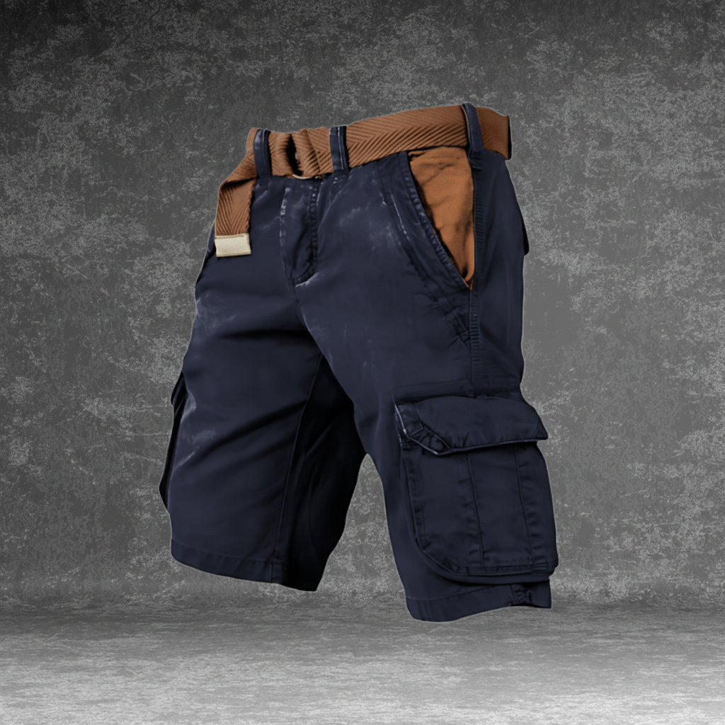 Men's Versatile Cargo Shorts with Belt and Ample Pockets