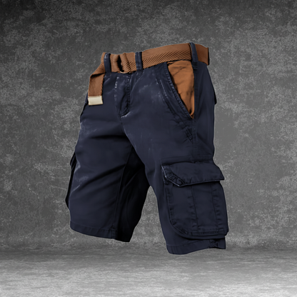 Men's Versatile Cargo Shorts with Belt and Ample Pockets