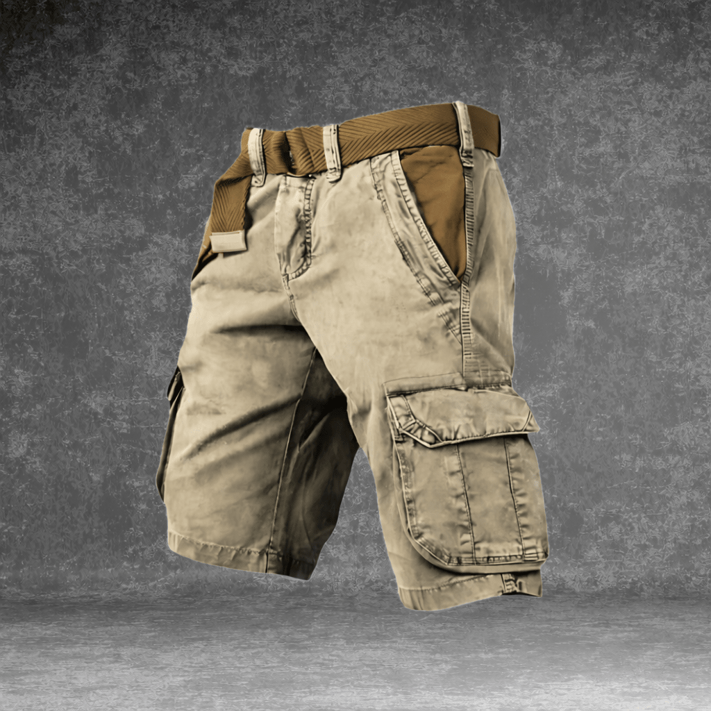 Men's Versatile Cargo Shorts with Belt and Ample Pockets
