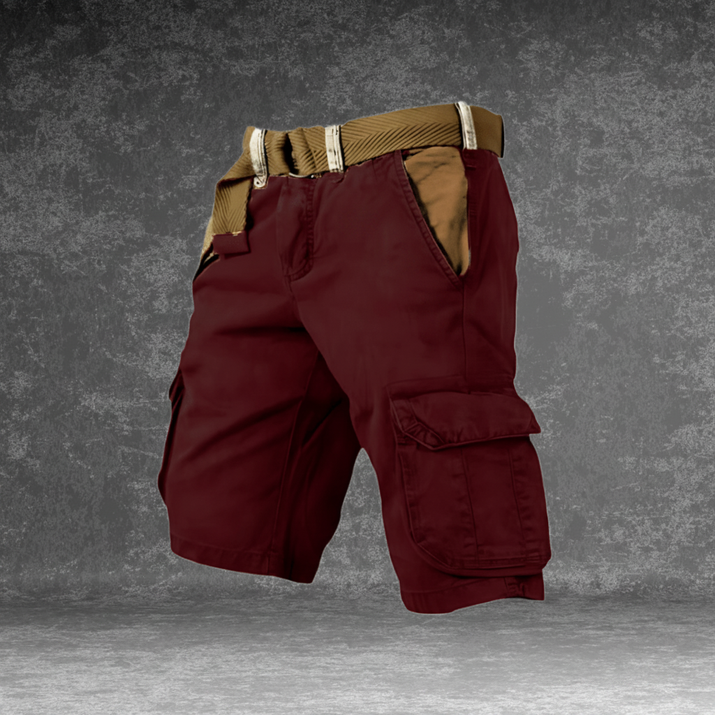 Men's Versatile Cargo Shorts with Belt and Ample Pockets
