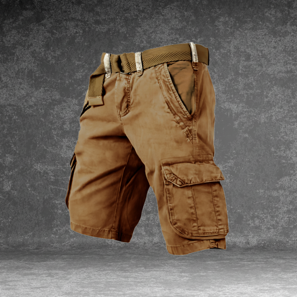 Men's Versatile Cargo Shorts with Belt and Ample Pockets