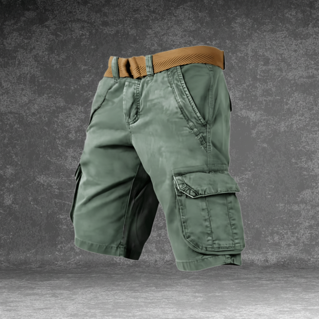 Men's Versatile Cargo Shorts with Belt and Ample Pockets