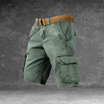 Men's Versatile Cargo Shorts with Belt and Ample Pockets