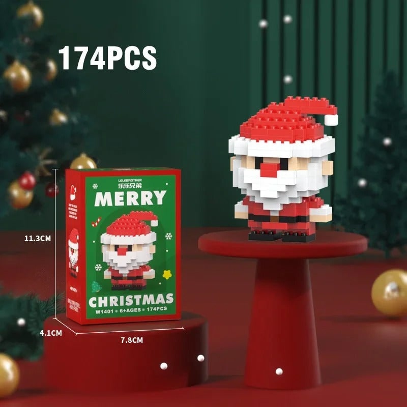 Festive Miniature Building Sets with Holiday Character Figures