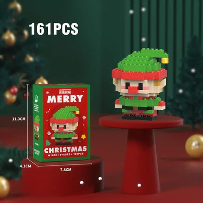 Festive Miniature Building Sets with Holiday Character Figures