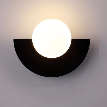 Chic Wall Light with Frosted Shade and Curved Backplate