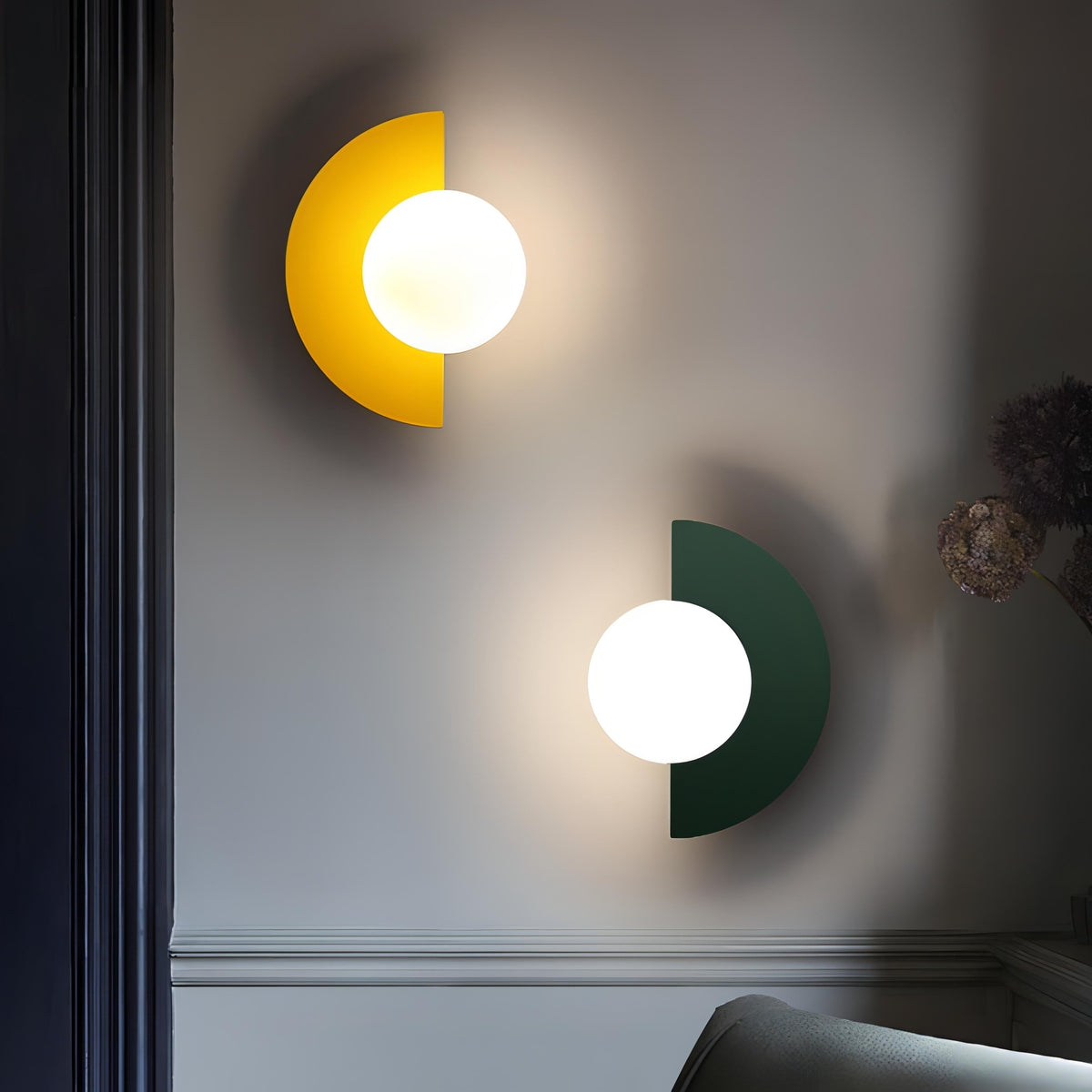 Chic Wall Light with Frosted Shade and Curved Backplate