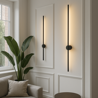 Sleek Linear LED Wall Light with Soft Backlight