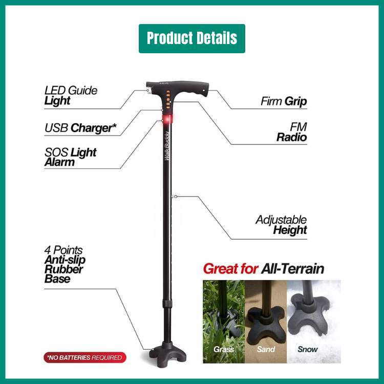 Versatile LED Walking Assistant with Enhanced Safety Features