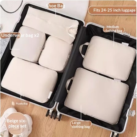 Travel Smart: 6 or 8 Piece Organization Set for Luggage