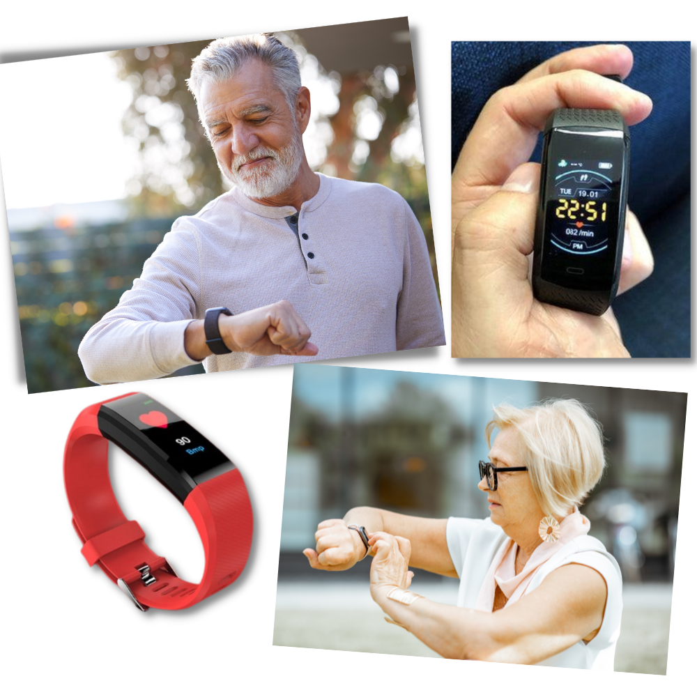 Senior Smartwatch with Health Monitor and Large LED Display