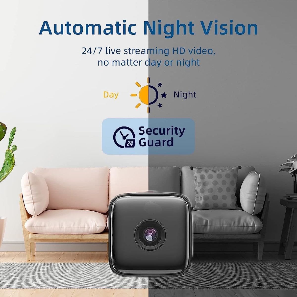 Smart Mini Indoor Surveillance Camera with Night Vision