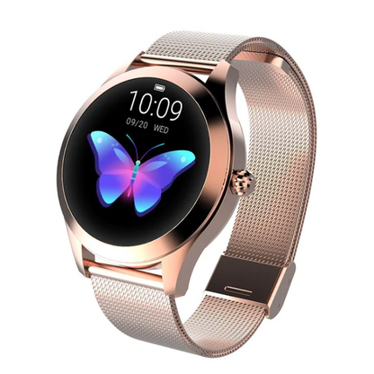 Elegant Ladies Smartwatch with Round Display and Mesh Band
